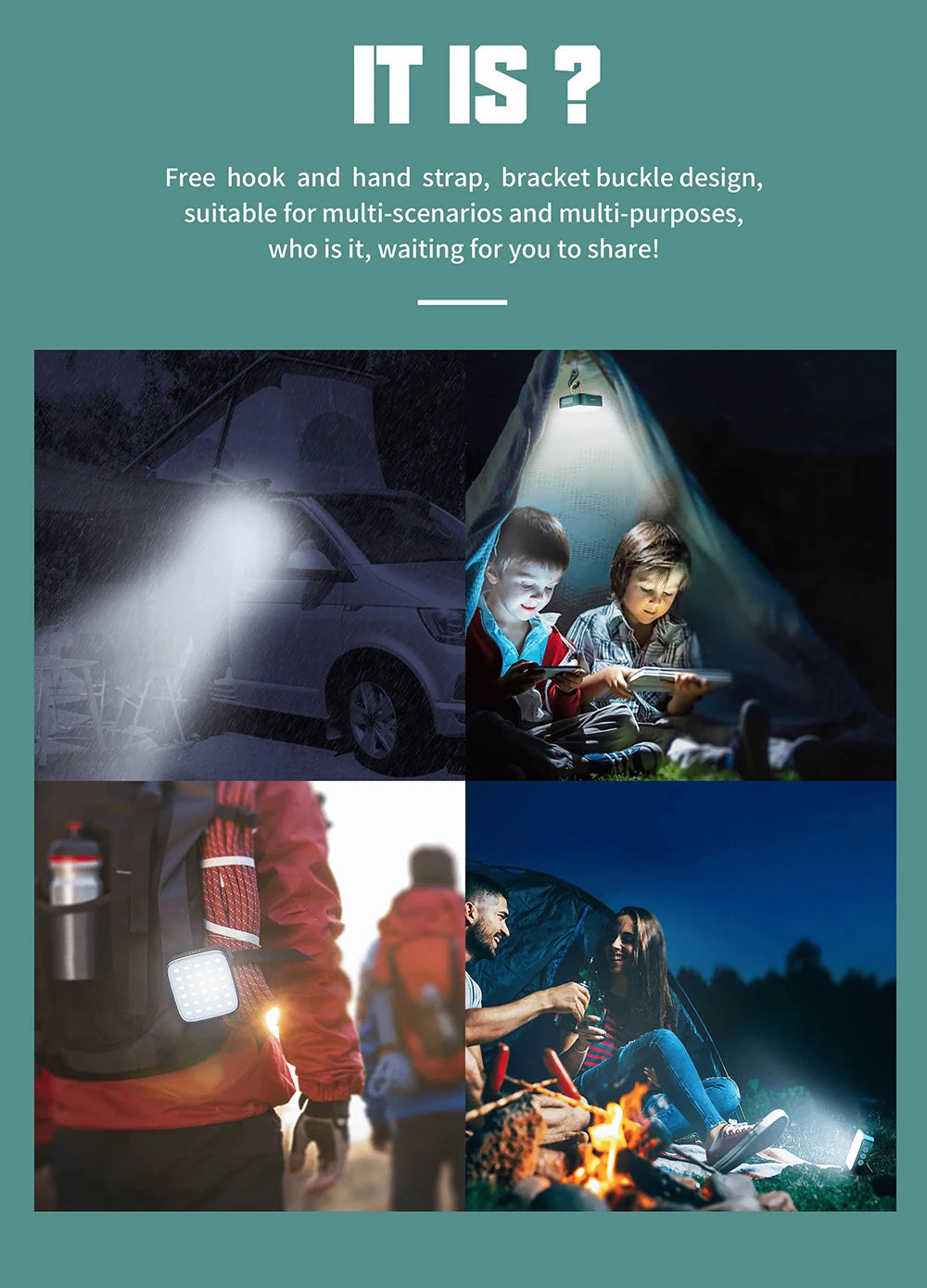 500 Lumen Rechargeable Camping Lantern With Power Bank