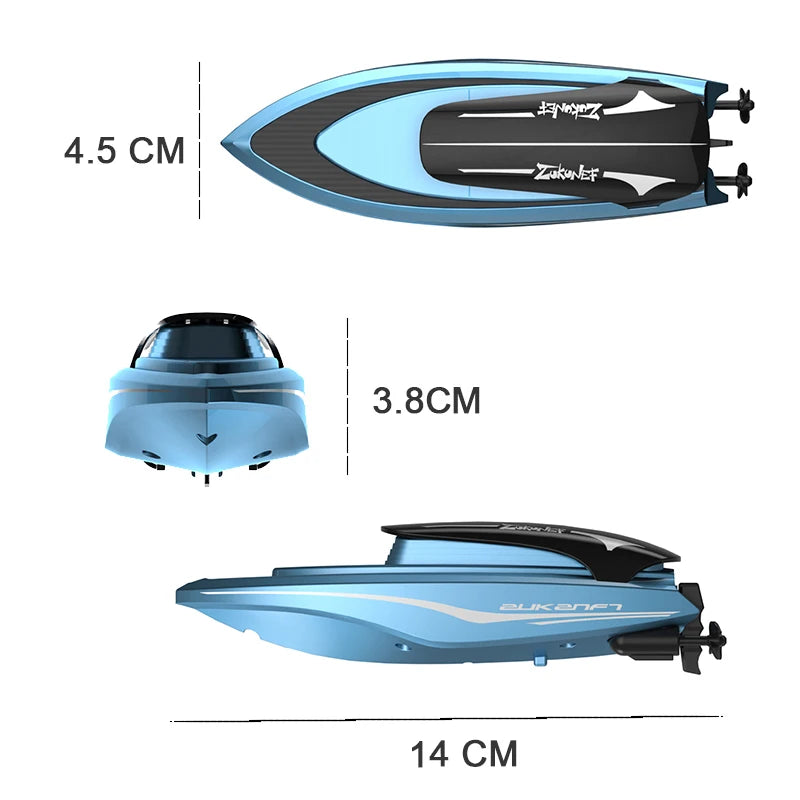 Mini RC Boats High Speed Electronic Racing Remote Control  Ship  Competition Water Toys Gifts Led Light