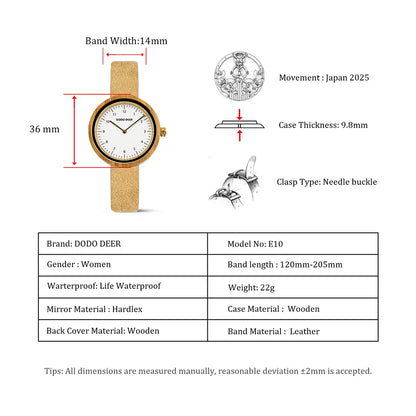 Simple Dial Wood Watches Quartz Wristwatch Mother's Day