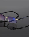 Reading Glasses Men Anti Blue Rays Presbyopia Eyeglasses Women Vintage Rimless Eyewear Diopter +1.0 1.5 2.0 2.5 3.0 3.5 4