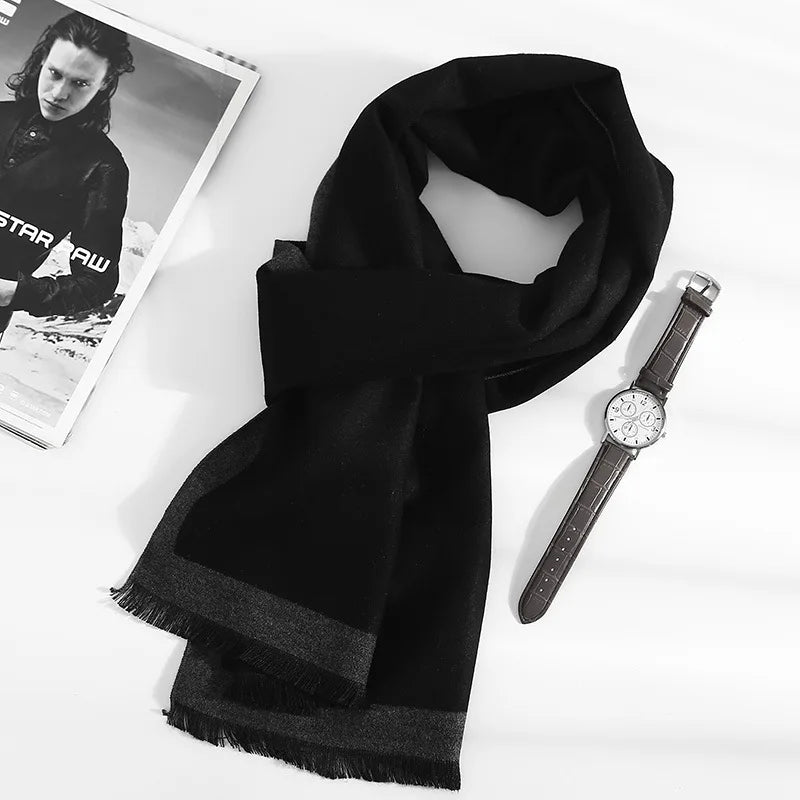 Scarves Man Autumn Winter Thick Warm Cashmere Business Long Wraps Boy Classic Shawl muffler