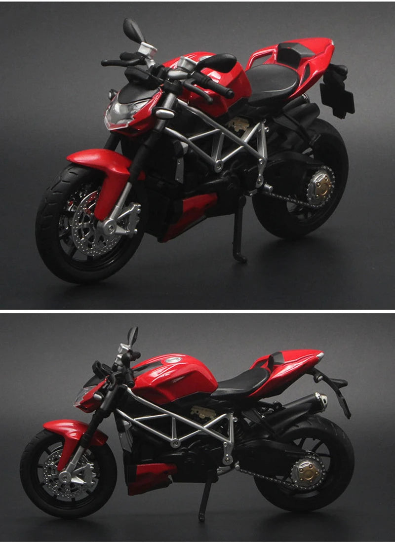 1/12 Streetfighter Alloy Sports Motorcycles Model Diecast Simulation Metal Racing Street Motorcycles Model Sound Light Gift