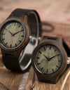 Black Men Wristwatch Quartz Wooden Watch Logo Designs Special Gift With Leather Band Wood Watches