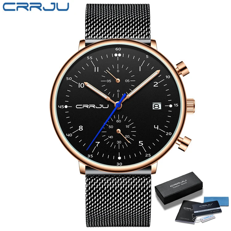 Mens Watch Top Luxury Brand Men Stainless Steel WristWatch Men's Military waterproof Date Quartz watches relogio masculino
