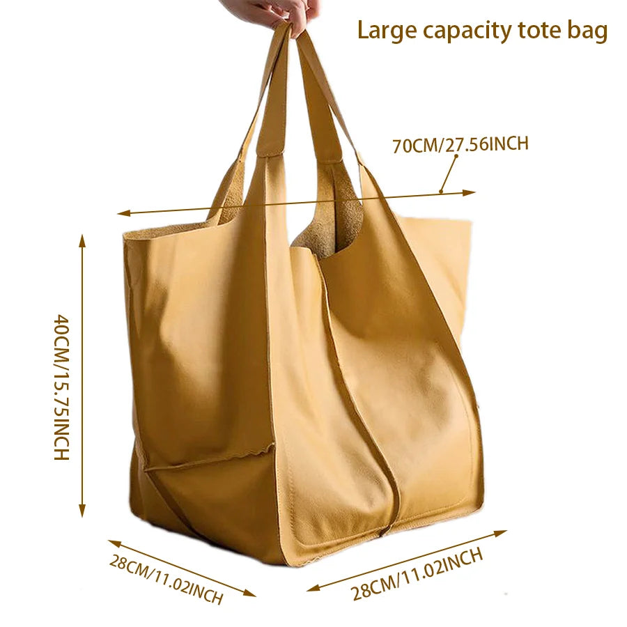 Summer Large Capacity Shoulder Bags Vintage Bag Soft PU Leather Handbags Designer Luxury Tote Bag Female