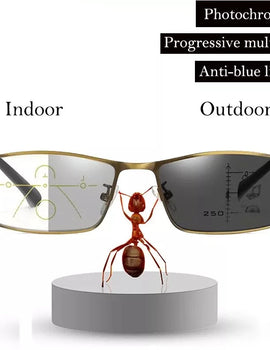 Photochromic Reading Glasses Progressive Multifocal Presbyopia Eyeglasses Blue Light Readers Hyperopia Diopters 1.0 2.0