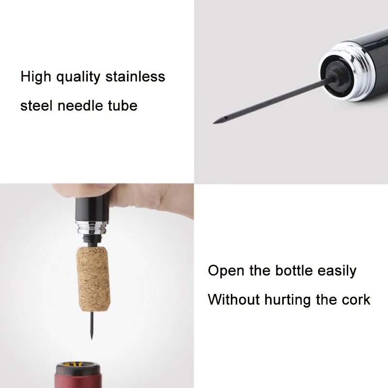 Air Pump Wine Bottle Opener Portable Wine Corkscrew Stainless Steel Pin Air Pressure Wine Corkscrew for Home Party Wine Tool Set