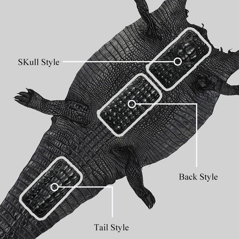 100% Genuine Crocodile Leather Phone Case For iPhone 16 15 14 Pro Max 15Pro 16 Plus Luxury Shockproof Back Cover