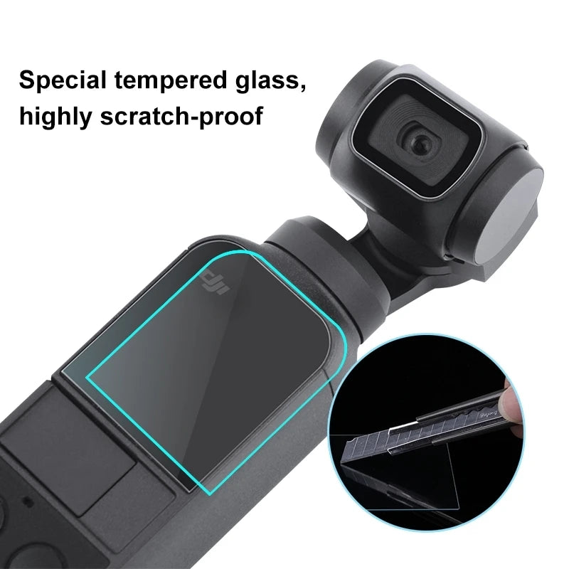 9H 2.5D HD Tempered Glass Lens Protector + Screen Film for DJI OSMO Pocket 2 / Gimbal Glass Film Camera Screen Protector