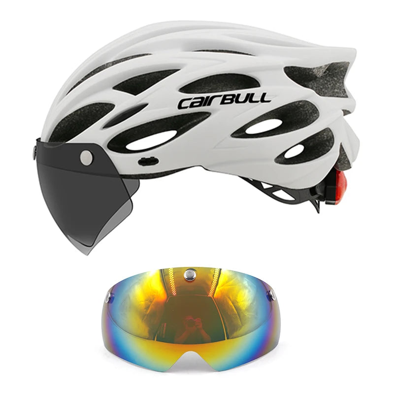 Lightweight LED Cycling Helmet With Visor For Road And Mountain Bike