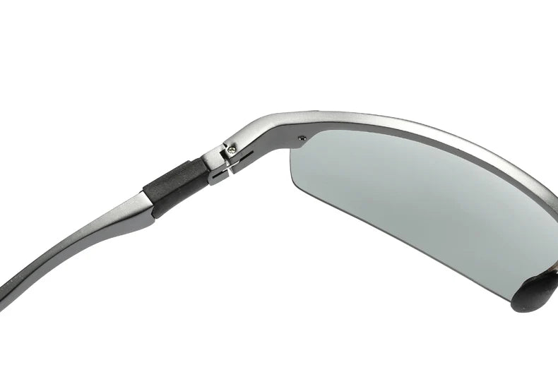 Aluminum Rimless Photochromic Polarized UV400 Driving Sunglasses for Men Women