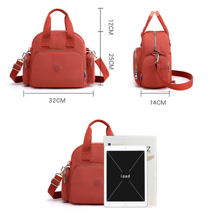 Shoulder Bag Nylon Backpack Female Luxury Handbags Multifunctional Crossbody Bag with Hidden USB Charging