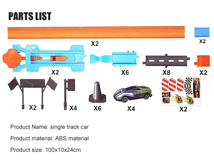 Stunt Speed Double Car Wheels Model Toys For  Racing Track Diy Assembled Rail Kits Educational Interactive Boy  Toy