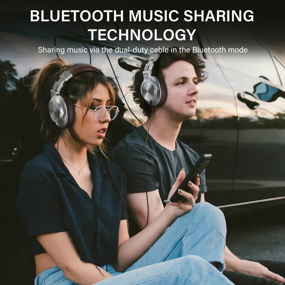 A70 Fusion Wired + Wireless Bluetooth 5.2 Headphones For Phone With Mic Over Ear Studio DJ Headphone Recording Headset
