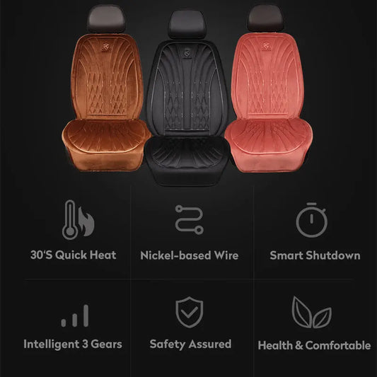 12V 24V Heated Car Seat Cover Quick Heating Flannel Seat Cushion With Intelligent Temperature Control