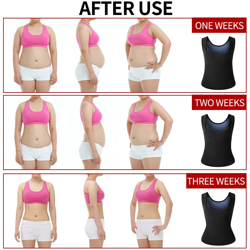 Women Sauna Sweat Vest Polymer Waist Trainer Weight Loss  Shapewear Tummy Slimming Sheath Workout Body Shaper Corset Fitness Top