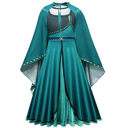 Anna Princess Girls Fancy Dress Up Clothes Children Birthday Party Frozen Anna Princess Halloween Cosplay Costume