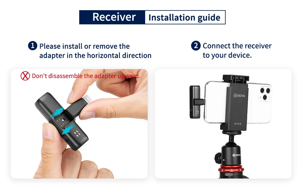 BY-WM3 Wireless Lavalier Lapel Microphone for iPhone Android DSLR Camera Laptop Computer Gaming Youtube Recording Streaming