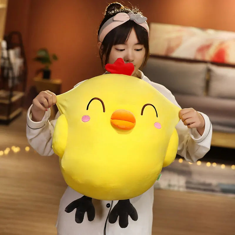 Cute Yellow Chicken Plush Stuffed Animal Soft Pillow