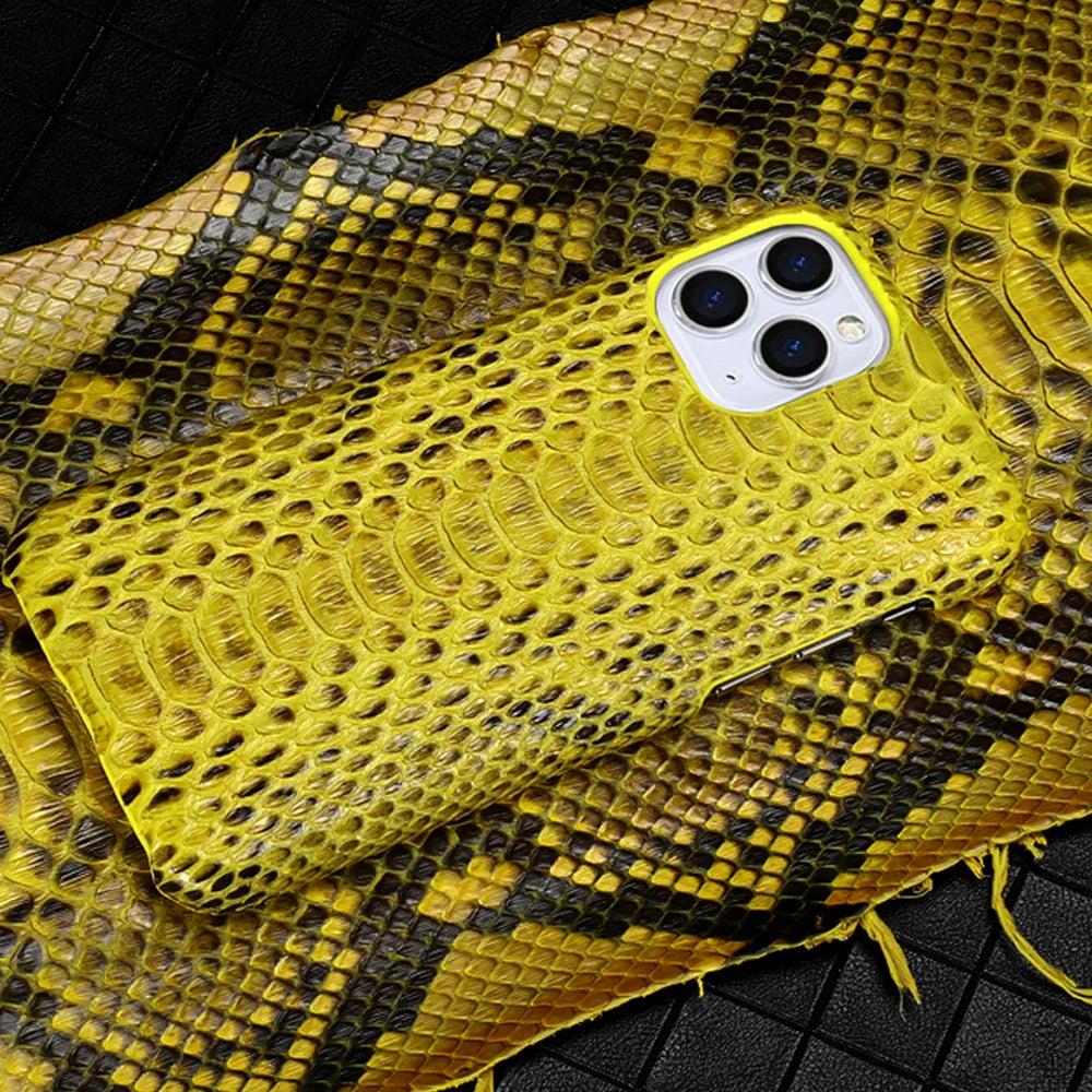100% Genuine Python Leather Phone Cover Case For iPhone 16 15 14 Pro Max Plus 15Pro 14Pro 16Pro 16Plus Max Luxury