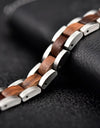 Wood Stainless Steel Bracelet for Women Jewelry Adjusted Strap