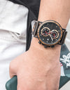 Watches Quartz Metal Stainless Steel Timer Chronograph Wristwatch Date Display