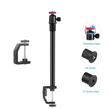 Heavy Duty C Clamp Camera Clamp Mount Rod Monopod with 1/4 inch Screw for GoPro HERO9 8 7 6 5 4 3+ 3 2 1/ DJI Osmo Action