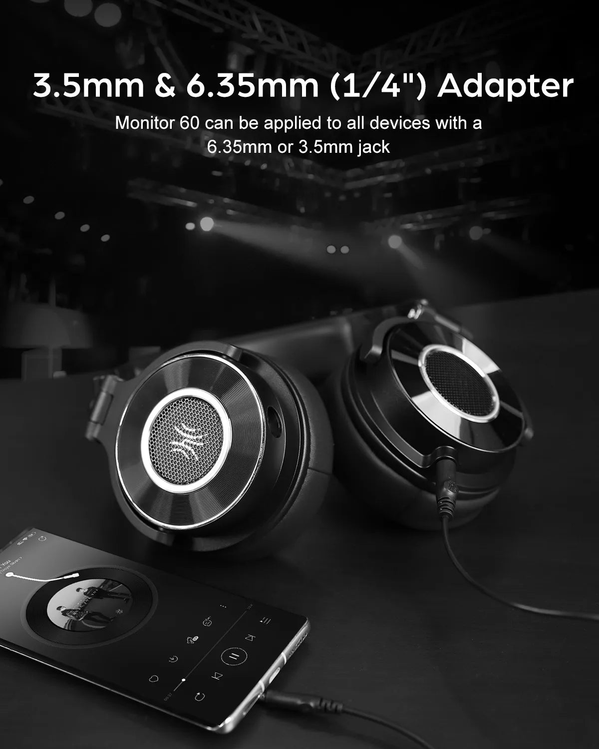 Monitor 60 Wired HiFi Headphones Professional Studio DJ Headphones Stereo Over Ear Headset With Hi-Res Audio Microphone