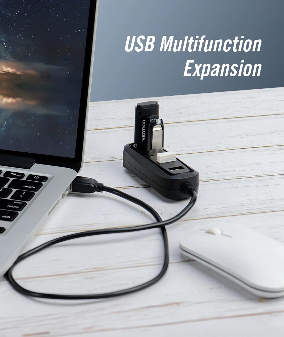 USB 2.0 HUB 4 Port with LED Multi USB Splitter for Lenovo Xiaomi Macbook Pro Air Computer Accessories Laptop HUB USB 2.0