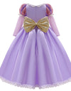 Rapunzel Princess Girl Dress Cosplay Tangled Halloween Party Vestido Kids Birthday Christmas