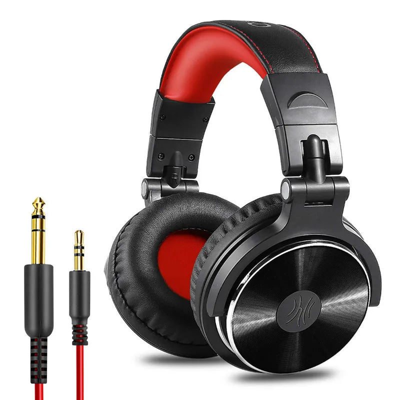 Wired HiFi Headphones Professional Studio DJ Headphones With Mic Over Ear Hi-Res Headset Monitoring For AMP Guitar Phone
