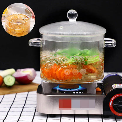 Transparent Glass Soup Pot Household Kitchen Vegetable Salad Bowl Thicken Flame Explosion-Proof Cook Saucepan Cookware