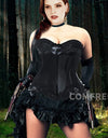 Bustier Corset Women Gothic Lace Up Boned Over bust Waist Trainer Floral Embroidery Lingerie G-String Top Corset Shapewear