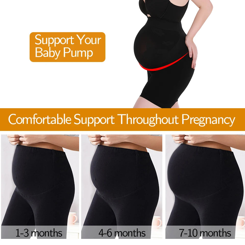 Maternity Shapewear for Under Dresses Pregnant Women Shorts Seamless Pregnancy Underwear Over Belly Support Panty Short Pants