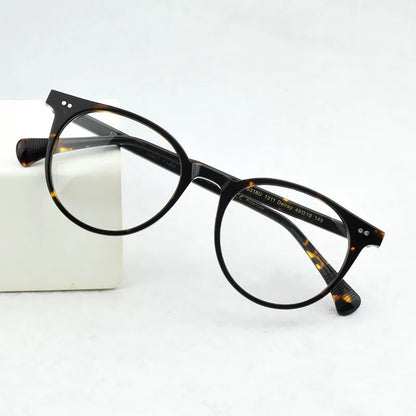 Round Glasses Frame Men Myopia Eyeglasses Frame Acetate Optical Retro Transparent Vintage Eyewear Frame