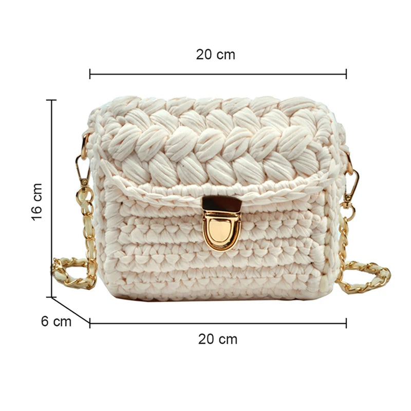 Bag Woven Tote Bag Ladies Single Chain Knitting Crossbody Bags Small Crochet Shoulder Bags