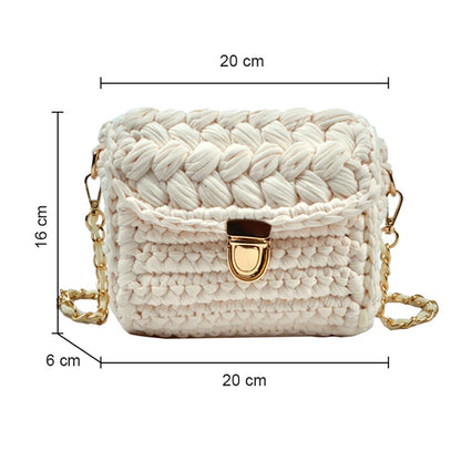 Bag Woven Tote Bag Ladies Single Chain Knitting Crossbody Bags Small Crochet Shoulder Bags