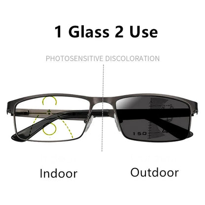 Photochromic Reading Glasses Progressive Multifocal Presbyopia Eyeglasses Blue Light Readers Hyperopia Diopters 1.0 2.0