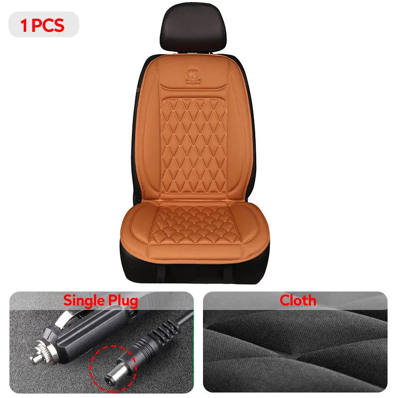 Heated Car Seat Cover 12-24V Universal Car Seat Heater 30'S Fast Heating Pad Thicken Car Heated Seat Cushion Warm Seat Protector