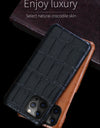 100% Natural Crocodile Leather Phone Case for iPhone 16 15 14 Pro Max 16Pro 15 Plus 15Pro 14Pro Luxury Back Cover