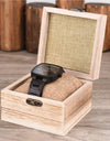 Watch Ebony Wood Timepieces Japan Movement Quartz Wristwatches Man Square Dial in Wooden Box