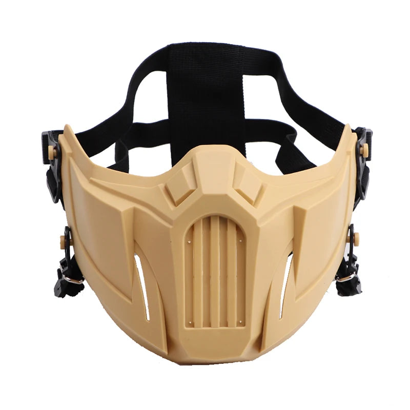 Tactical Airsoft Mask Outdoor Paintball Half Face Iron Warrior Protective Mask Shooting Protection Mouth Mask Hunting Equipment