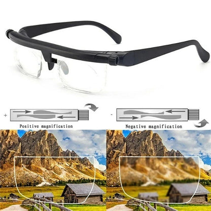 Focus Adjustable Men Reading Glasses Myopia Eyeglasses -6D to +3D Diopters Magnifying Glasses Variable Strength