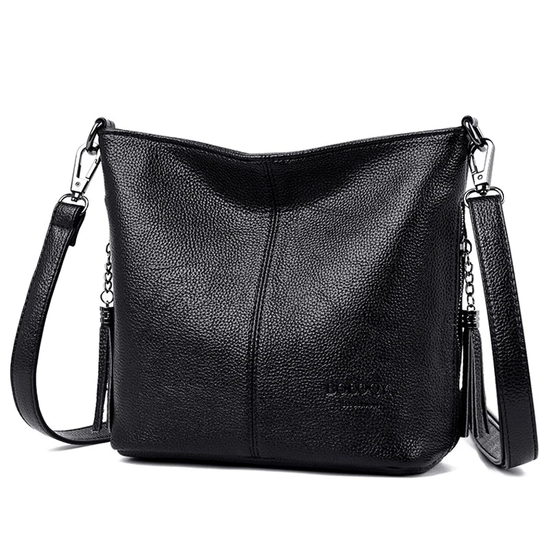 Soft Leather Purse Fashion Women Shoulder Messenger Bag Trend Designer Tassel Bag Luxury Ladies Handbag