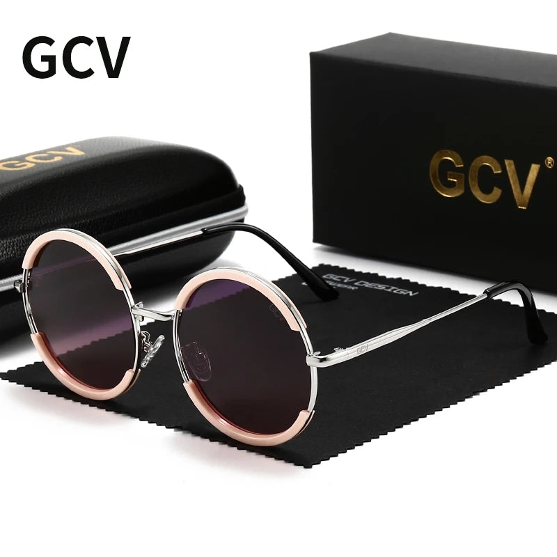 Round Frame Punk Style Polarized Sunglasses Metal Frame UV400 Unisex Fashion Eyewear