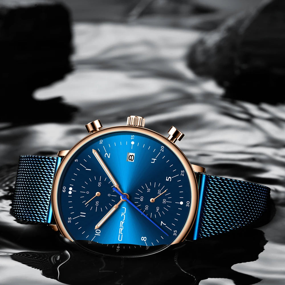 Mens Watch Top Luxury Brand Men Stainless Steel WristWatch Men's Military waterproof Date Quartz watches relogio masculino