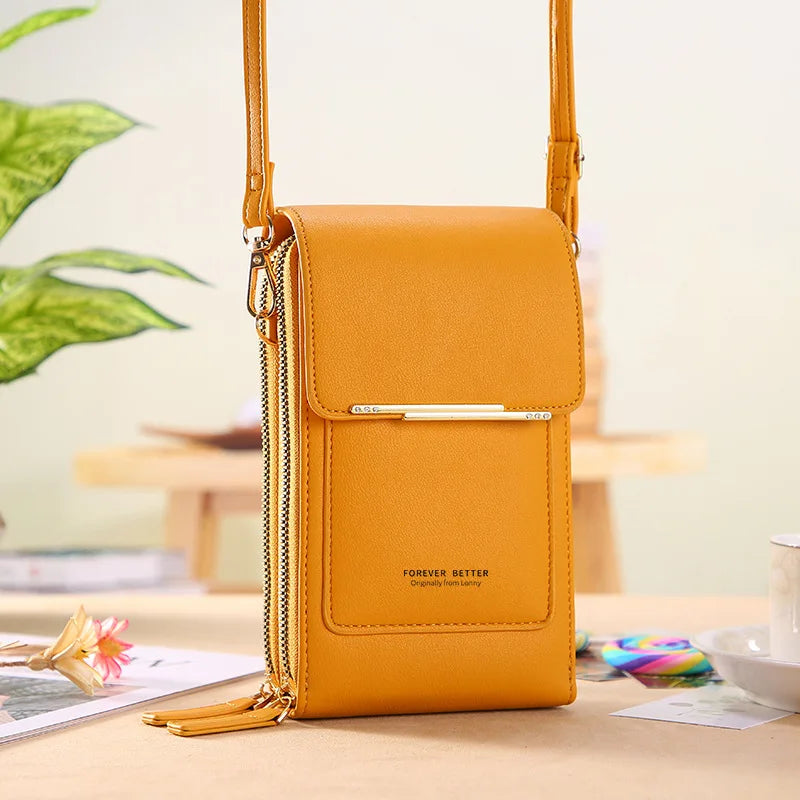 Luxury Designer Bag Soft Leather Wallet Touch Screen Cell Phone Purse Fashion Crossbody Shoulder Bag