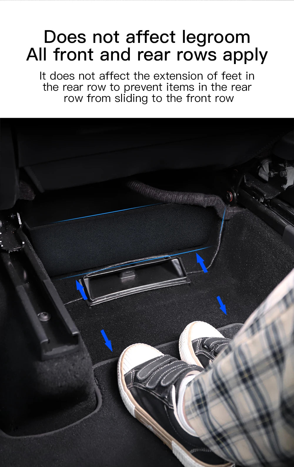 Under Seat Storage Drawer Organizer for Tesla Model Y 2021 2024 Felt ABS Hidden Storage Box