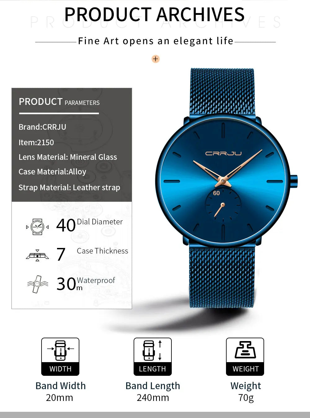 Fashion Blue Men Watch Top Luxury Brand Minimalist Ultra-thin Quartz Watch Casual Waterproof Clock Relogio Masculino