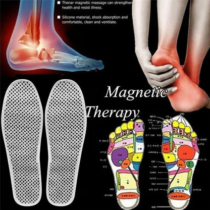 1Pair Magnetic Therapy Insoles Transparent Weight Loss Slimming Insole Massage Foot Care Shoe Pad